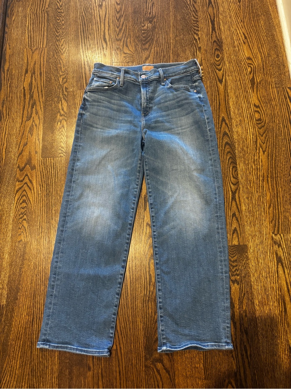 MOTHER Light Blue Mid-Rise Cropped Straight Jeans - Picture 5 of 5